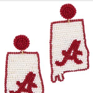 LUXURY BEADED EARRINGS - ALABAMA ROLL TIDE